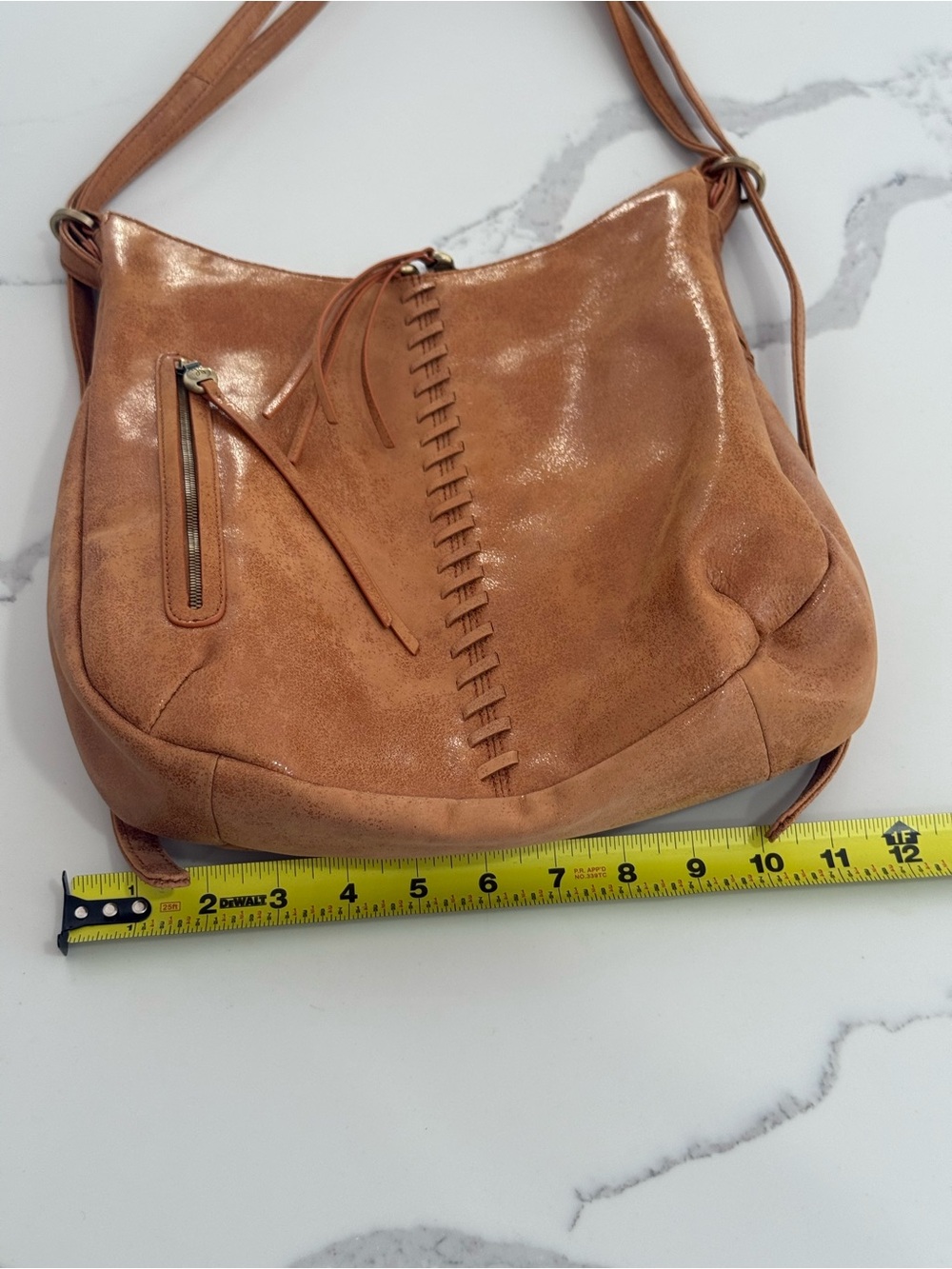 HOBO Merrin Convertible Backpack Whiskey Leather Whipstitch with shimmer - Picture 15 of 16